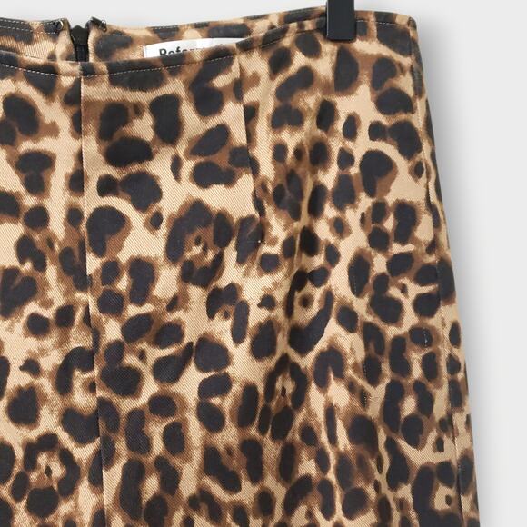 Reformation Marlon Leopard Print Crop Pants High Rise Straight Leg Sz 12 Mobwife - Picture 4 of 13